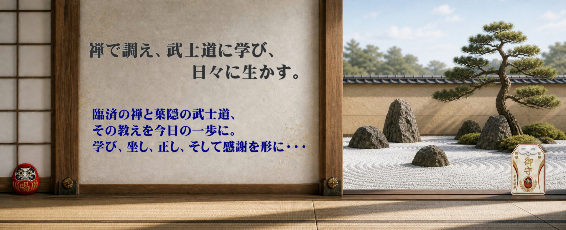 禅で調え、武士道に学び、日々に生かす。臨済の禅と葉隠の武士道、その教えを今日の一歩に。